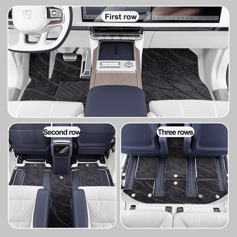 

8 Pcs Full Surround Starry Sky Floor Mat For ZEEKR 9X 2025 2026 Car Modification Accessories Double Layer Silk Ring Carpet