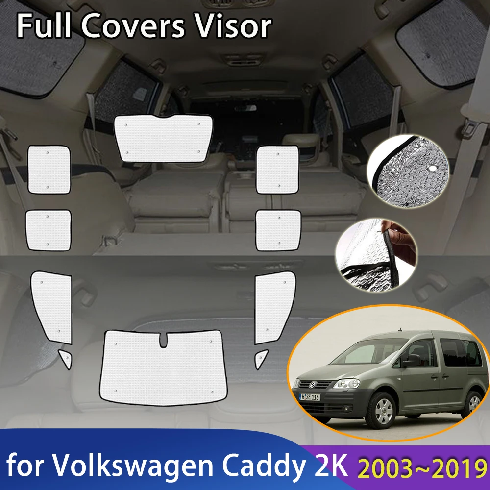 Car Full Coverage Sunshades For Volkswagen VW Caddy 2K 2016 2003~2019 Accessories Anti-UV Windshield Cover Reflective Sun Visors