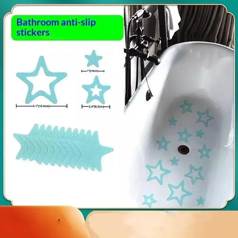6pcs Waterproof Star Shaped Bathtub Sticker - Non-Slip, Self-Adhesive, Removable - Perfect For Bathroom And Toilet Decor