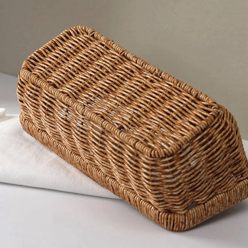 Rattan Storage Basket Wall Hanging Woven Sundries Picnic Basket Home Kitchen Fruit Vegetables Organizer Flower Plant Pot Baskets