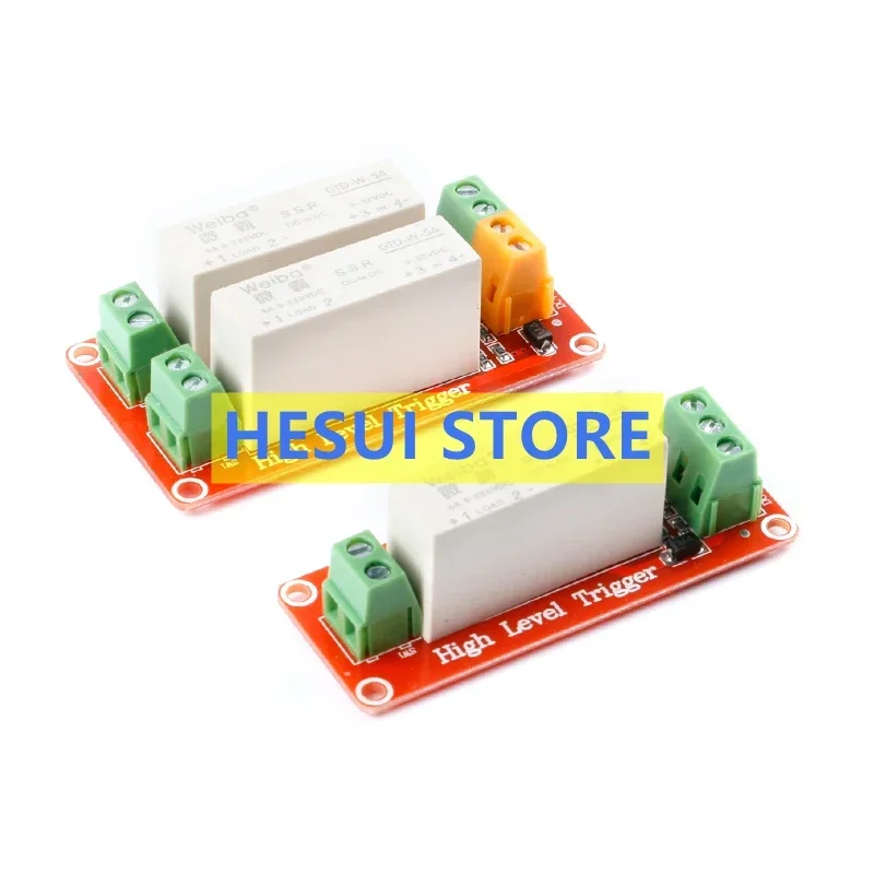 1,2 way high level trigger DC control solid state relay module single-phase device relay solid state 5A