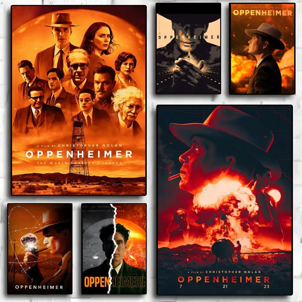 Oppenheimer Movie Historical Drama Poster Self-adhesive Living Room Bedroom Party Bar Decor Moisture-proof Fade-resistant