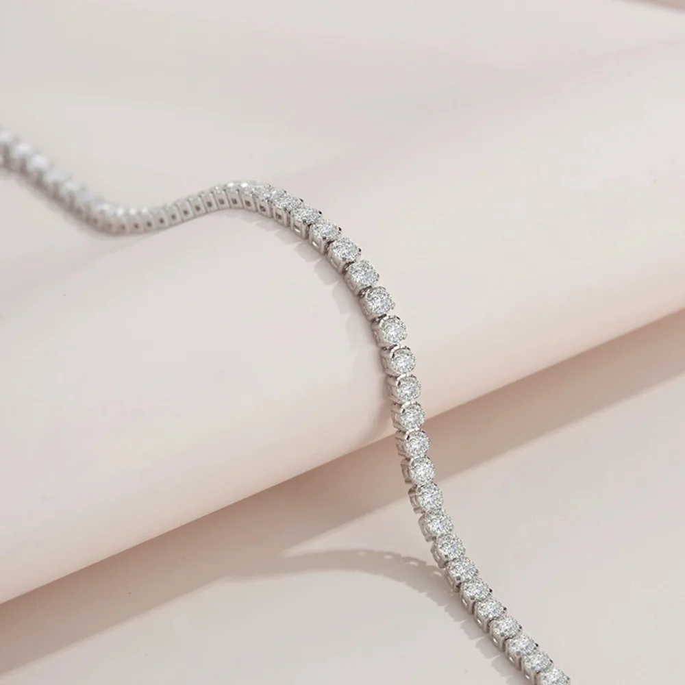 JH 925 فضة مويسانيتي سوار للتنس هدية الخطوبة للنساء الرجال D VVS1 غرامة مجوهرات مع شهادة GRA