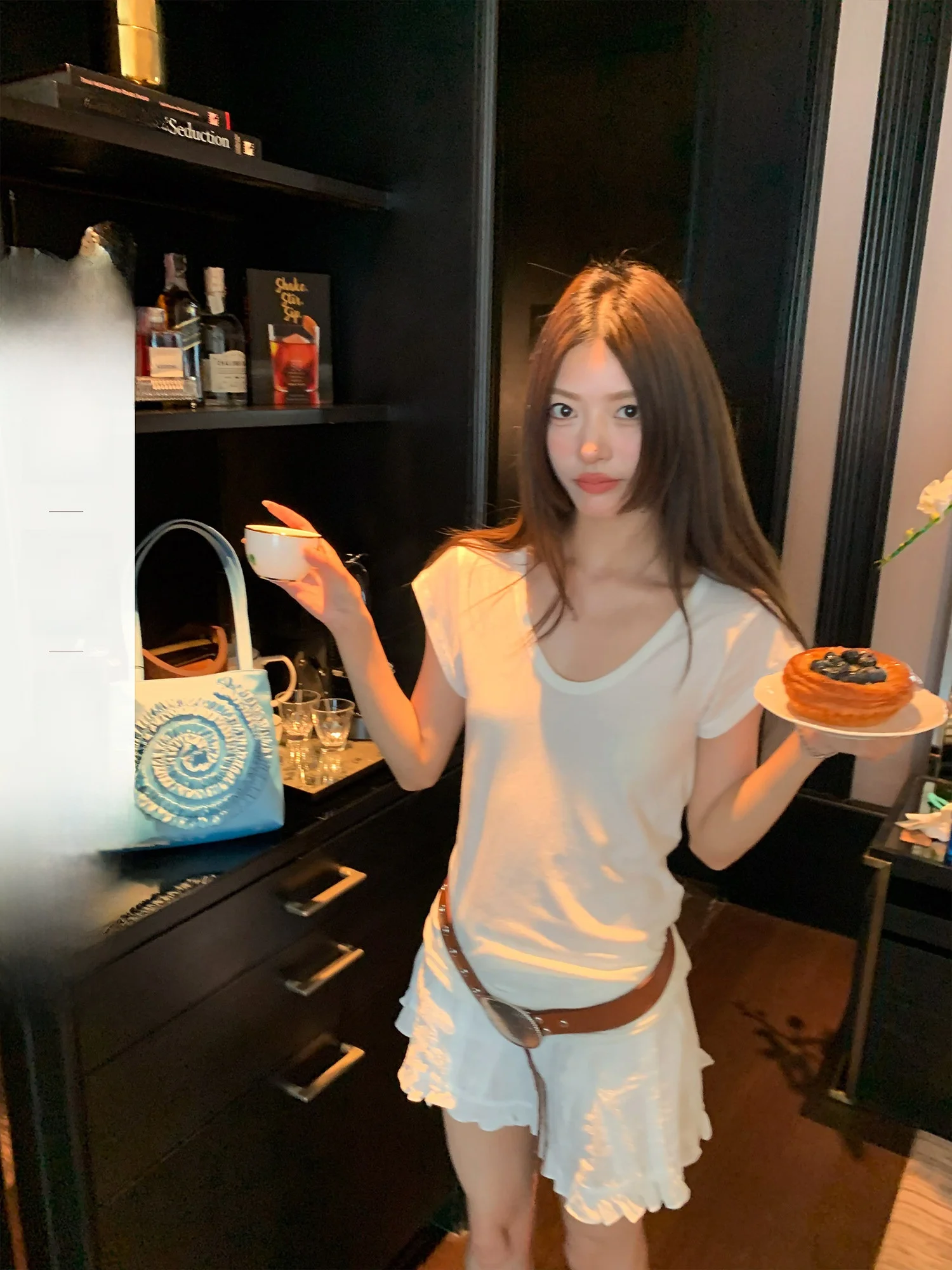 

Дышащая футболка из смесовой шерсти для женщин, свободного кроя, летняя, универсальная, разноцветная, с принтом «Ортодонтическая собака с большим ртом»