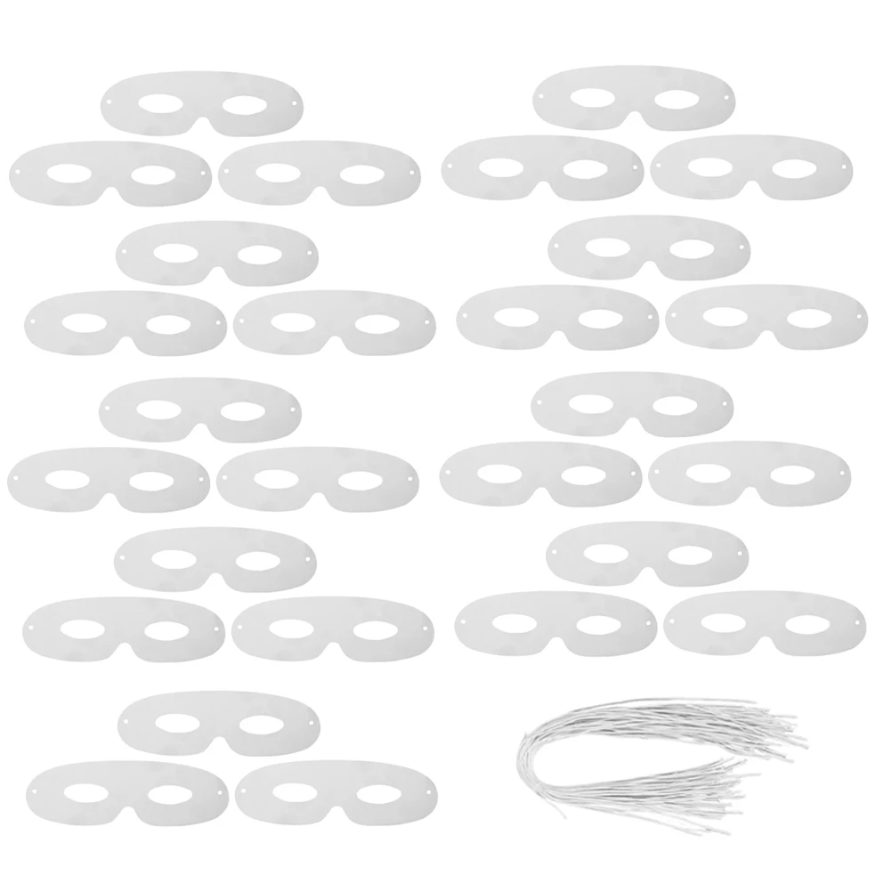 

80Pcs Diy Blank White Masks For Masquerade Party Craft Projects Unpainted Cosplay Accessories