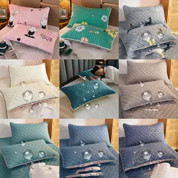 Northern Europe double-deck Pillowcase Waterproof Anti-Mite  Anti-Bacterial Quilted Cotton Pillow Case Bedroom Home Decoration