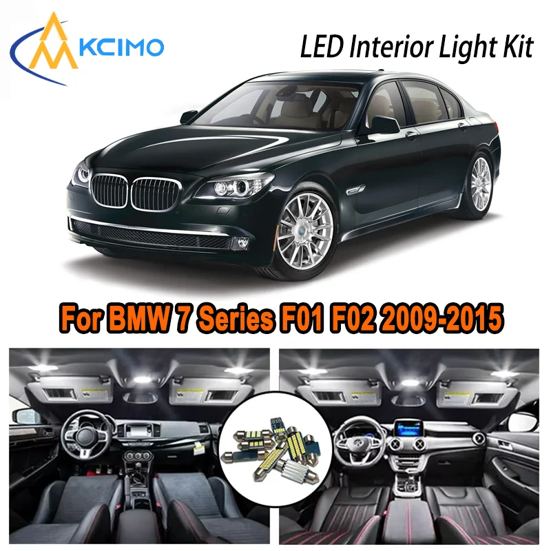 

High-Quality LED Interior Kit for BMW 7 Series F01 F02 2009-2015 2010 2011 Premium Error-Free Dome Map Trunk Automotive Lamps