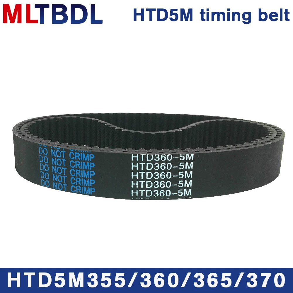 

HTD 5M Timing Belt 355/360/365/370mm Length 10/15/20/25mm Width 5mm Pitch Rubber Pulley Belt Teeth 71 72 73 74 synchronous belt