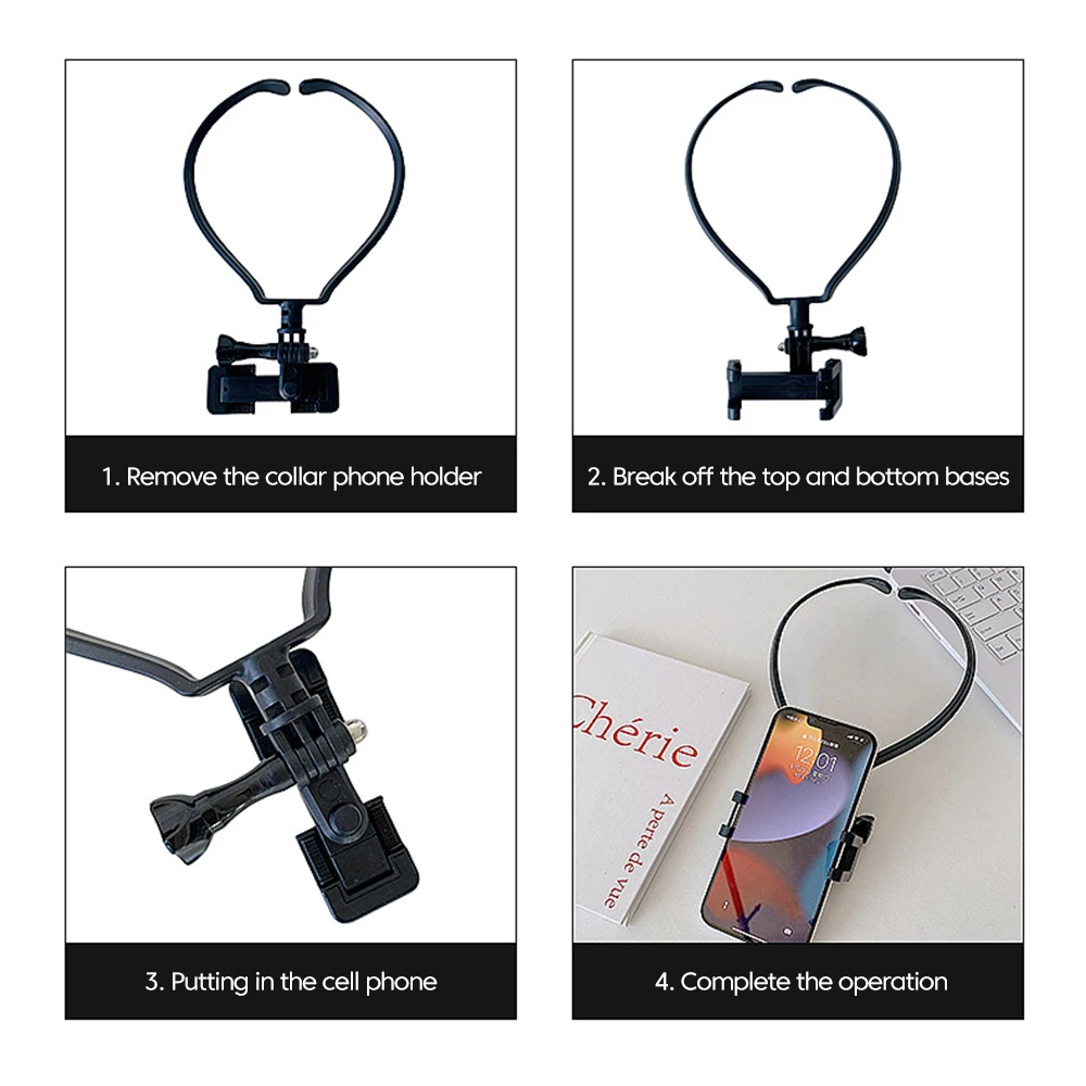 Wearable Neckhanging Phone Stand Holder First Perspective Recording of Life For GoPro Cameras Cellphones Universal Neck Bracket