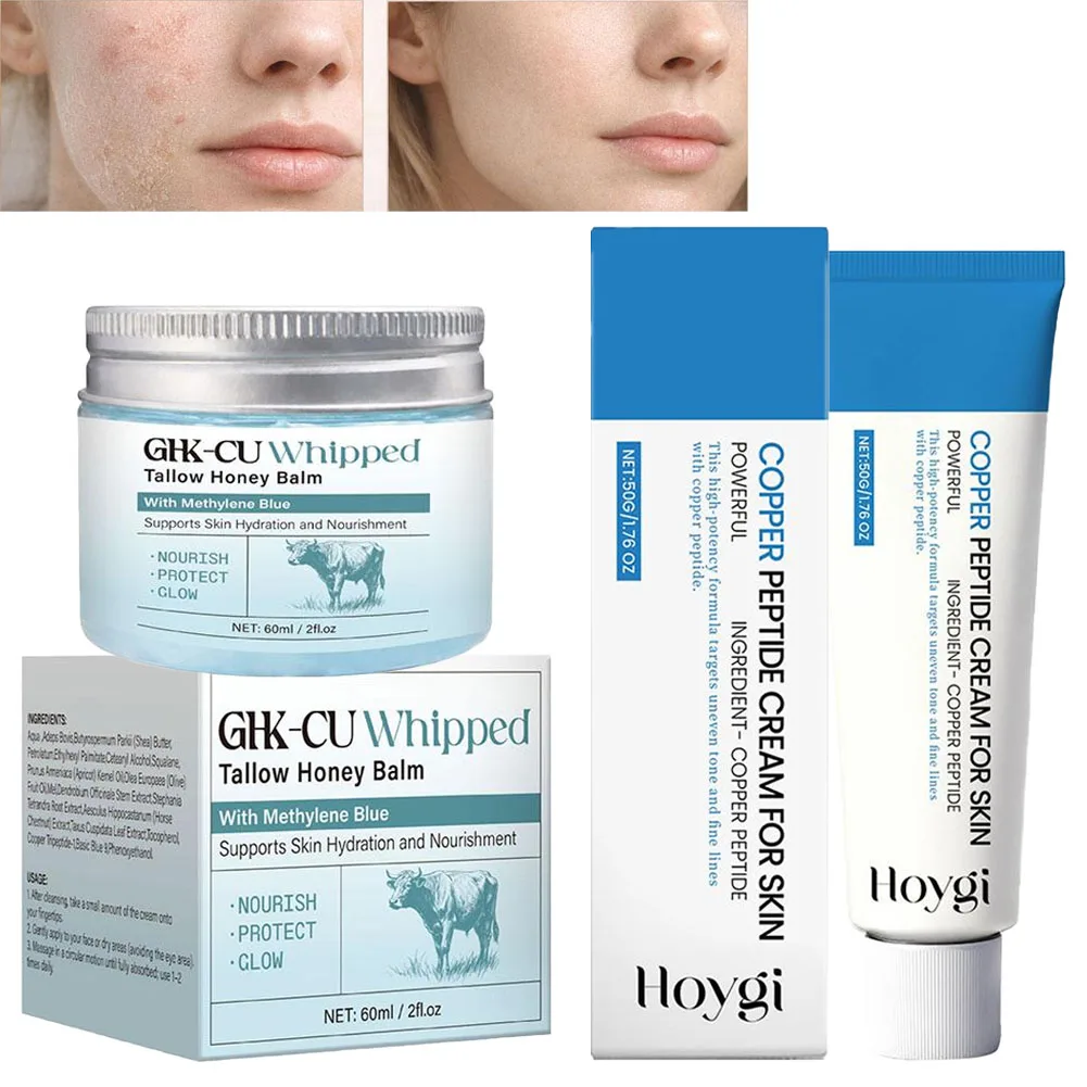 Copper Peptides PDRN GHK-Cu Beef Tallow For Skin Blue Balm Honey Face Moisturizer Mature Dry & Sensitive Skin 50g/60g
