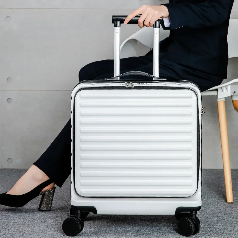 Imagem -02 - Mala de Viagem Rolando com Bolsa para Laptop Carrinho de Roda Giratória pc Box Mulheres e Homens Bagagem de Mão 18 Pol