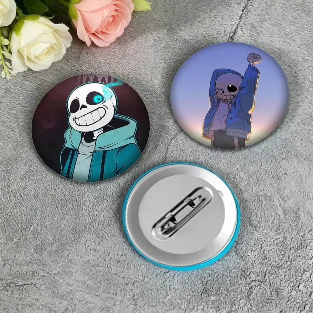 U-Undertale S-Sans Toby Fox Game  25 32 44 58 75mm Badges Personalized Round Brooches Pins Accessory Gift