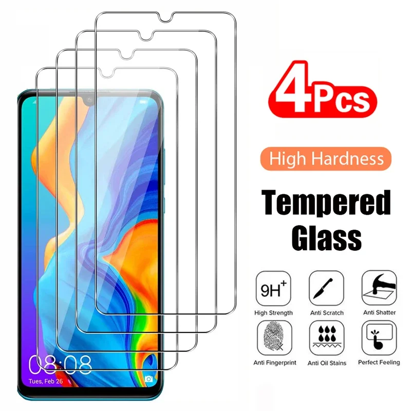 

4PCS Tempered Glass for Huawei P30 P20 Lite P10 Plus Protective Glass for Huawei P30 Lite P40 P50 P40 Lite E 5G Screen Protector