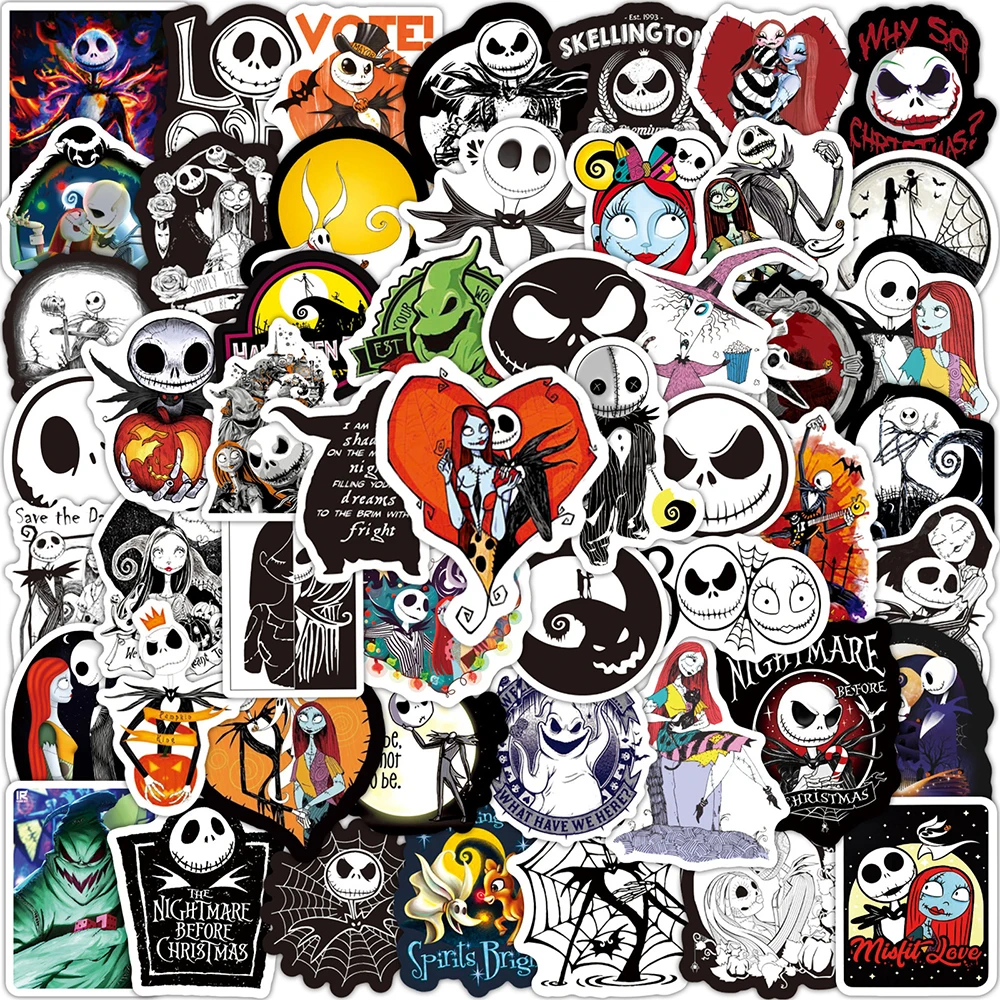 10/30/50/100pcs Movie The Nightmare Before Christmas Stickers Halloween Decal Skateboard Laptop Luggage Car Waterproof Sticker