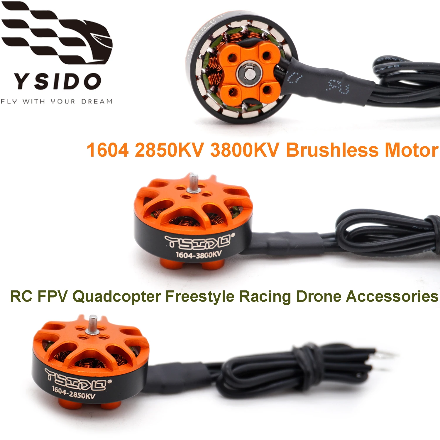 

YSIDO 1604 2850KV 3800KV Бесщеточный двигатель 3-4S для 3,5-дюймового Sub 250g RC FPV Квадрокоптер Гоночные дроны для фристайла Аксессуары для самостоятельного изготовления