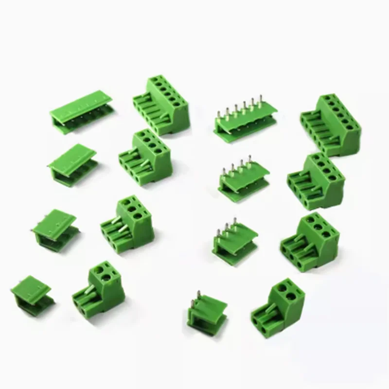 5pairs 2EDG 5.08mm PCB Screw Terminal Block Connector 2P-12Pin 5.08mm Picth Right Angle/Straight Pin Header Terminal Plug Socket