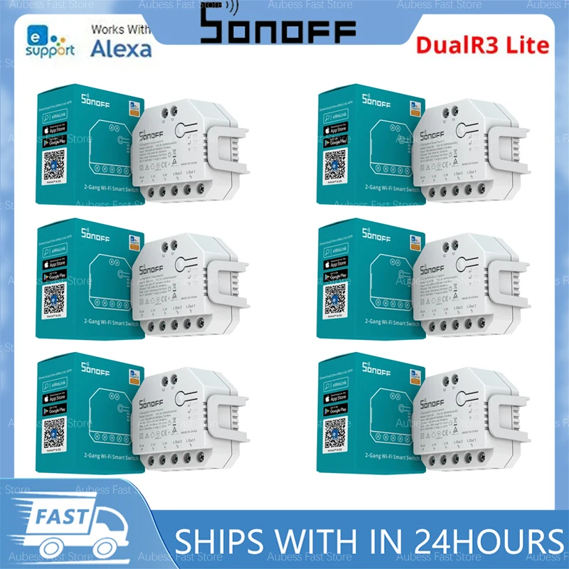 

SONOFF DUALR3 Dual Relay Module Wifi DIY MINI Switch Two Way Power Metering 2 Gang/ Way Switch Timing Smart Home EWeLink APP