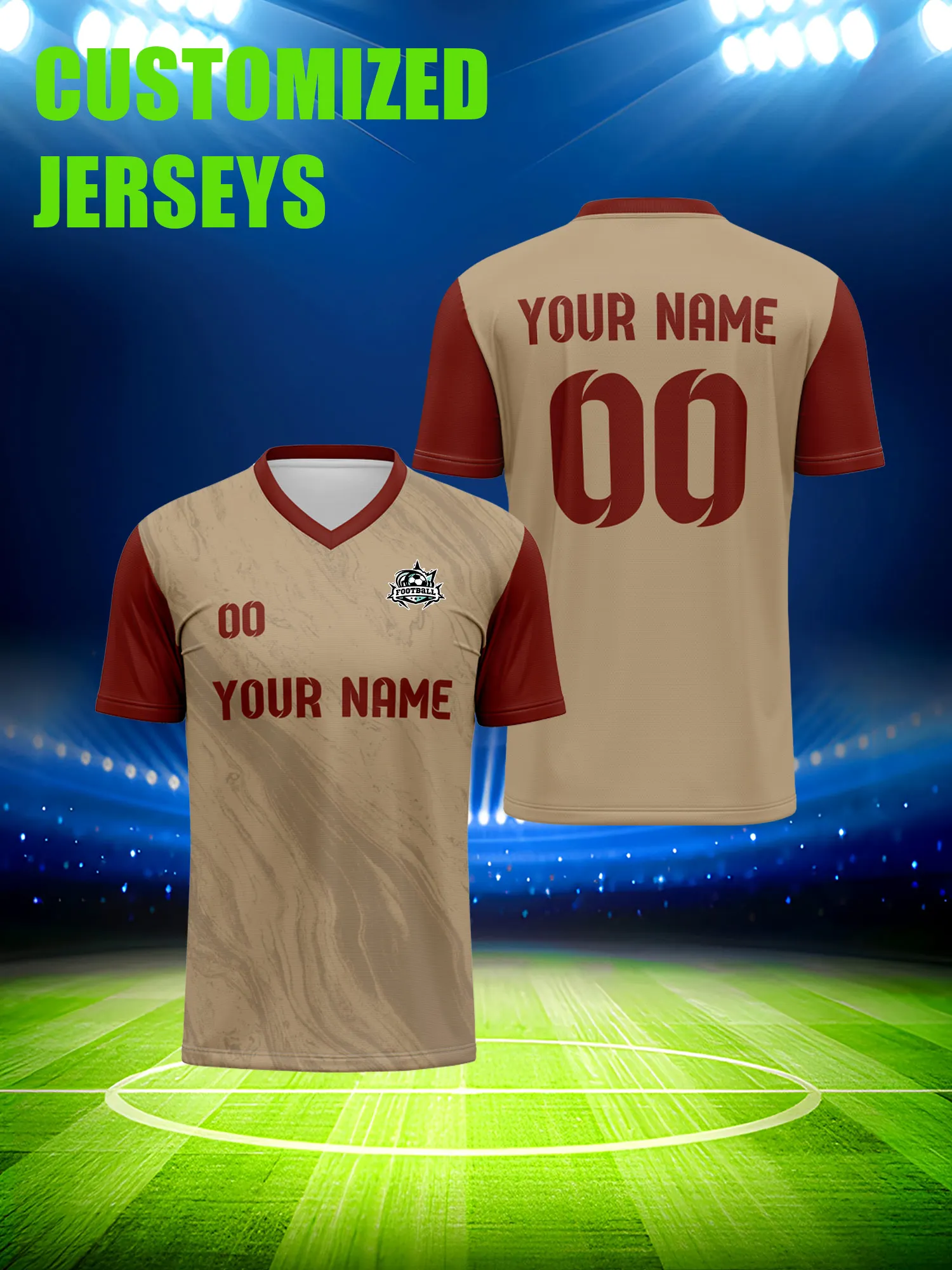 

Футболка для болельщиков с индивидуальным дизайном, номером и именем, онлайн-дизайнерская футболка для фан-клуба с возможностью персонализации.