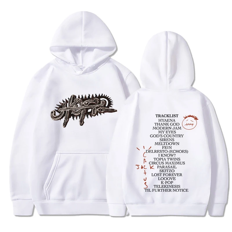 Rapper Cactus Jack Hoodie UTOPIA Album Graphics Hoodie Men Hip Hop Pure Cotton Tees Male Casual Oversized Hoodie Streetwear