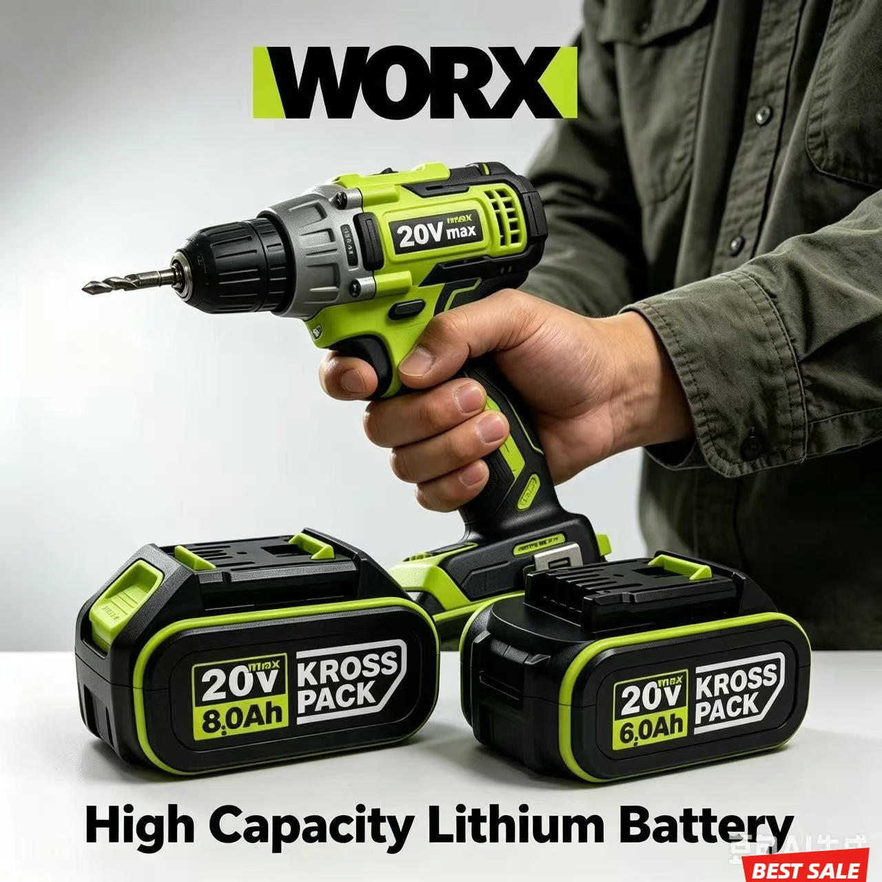 

WORX 20V 6Ah 8Ah Rechargeable Battery, High Power Output, Perfect for Drills, Wrenches and Garden Tools