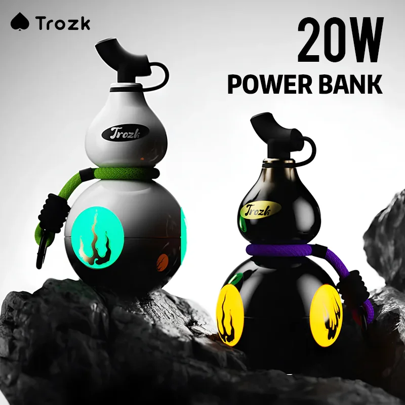 

Trozk Good Luck Gourd Power Bank 10000mah PC Flame Retardant Material TPC Interface For Wukong Gourd Shaped Birthday Gift