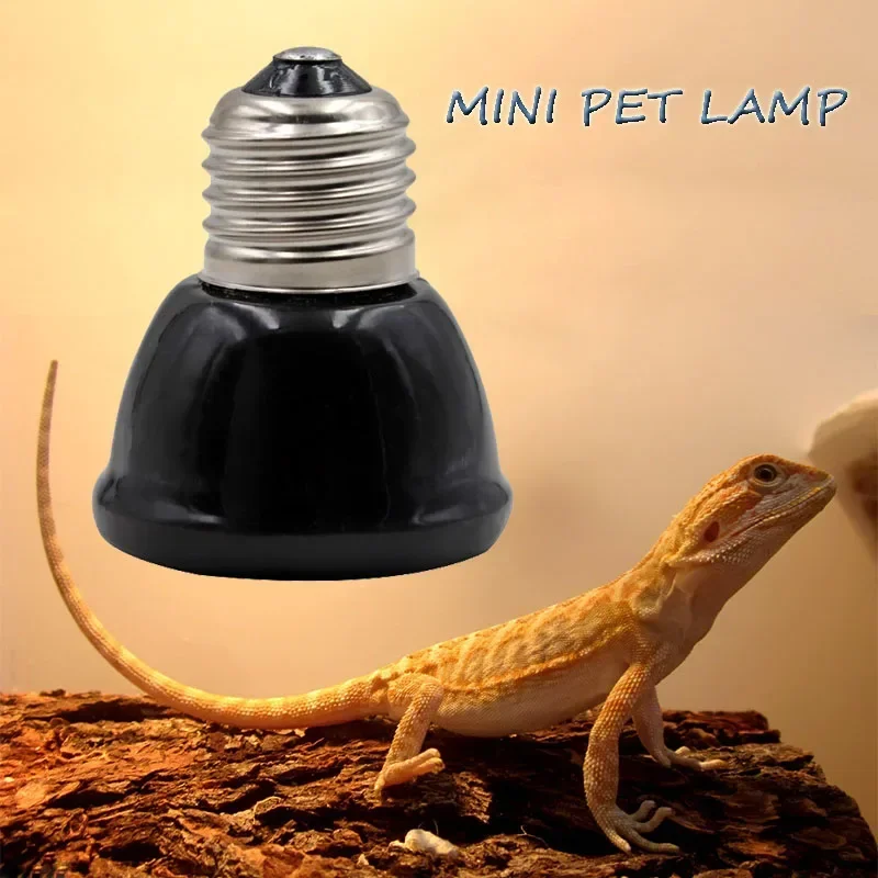 Ceramic Emitter Heat Light  Mini Black Pet Heating Lamp Infrared Bulb  25/50/ 75/100W Brooder Chickens Reptile Lamp