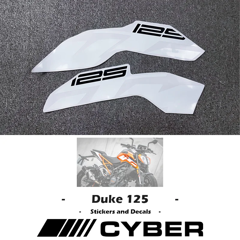 Autocollant de coque de carénage de moto pour KTM Duke 125, autocollant blanc, version cimetière OEM, Duke 250, 390, 125