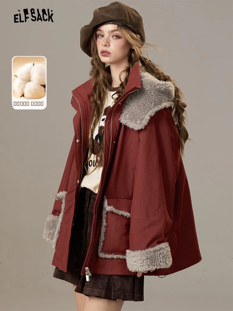 

Теплая женская зимняя парка-куртка с большим воротником, свободного кроя, из хлопка, с наполнителем из полиэстера, с длинными рукавами, для повседневной носки и работы