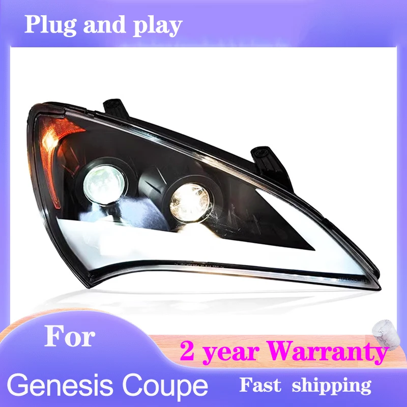 Car Accessories for Hyundai Genesis Coupe Front Light 2009-2012 Genesis Coupe Headlight DRL Turn Signal High Beam Projector Lens