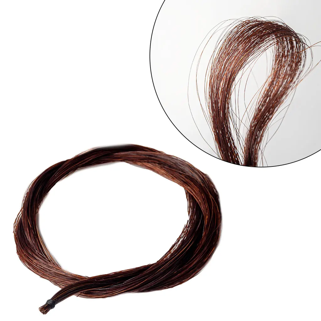 1 Hank Genuine Brown Horse Hair Tail Hair Unbleached Natural Horsehair 80cm For Violin Viola Brazilwood Carbon Fiber Bow