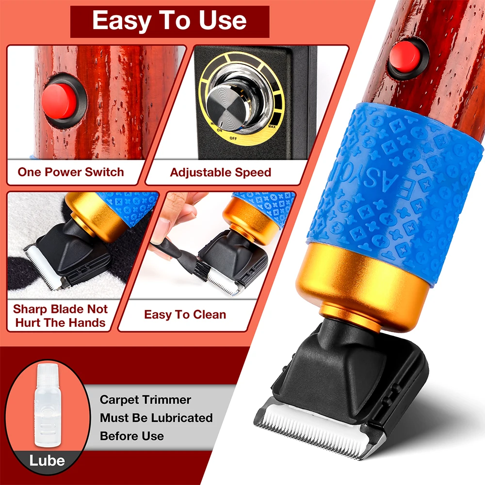 Nożyczki elektryczne 200 W 110 V-220 V, przycinarka do dywanów, nożyczki do zwierząt, nożyczki do tuftingu, zestaw do strzyżenia sierści zwierząt domowych z pomocniczą prowadnicą do cięcia
