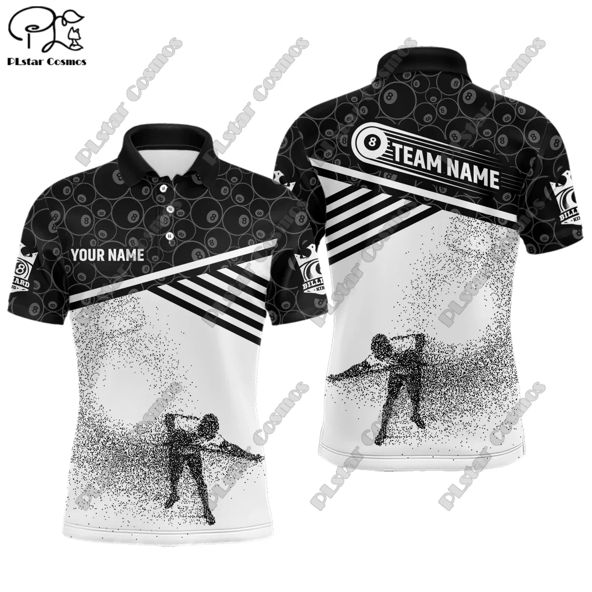 Men's Custom Name Polo Shirts Fun Billiard Jerseys Personalized Billiard Club League Shirts 3D Printed Polo Shirts T-Shirts t-10