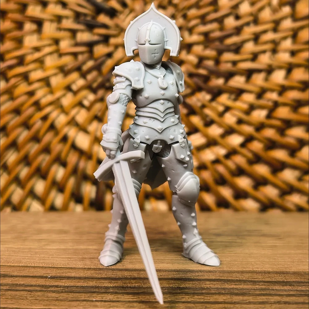 Crusaders Mini Model 3D Printed Resin Blank Miniature DIY Coloring Self-assembly Figurine Craft Gift for Men and Women