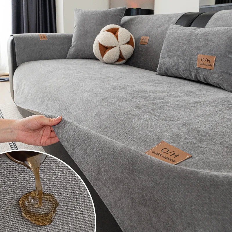 

All - Season Snowvelvet Waterproof Sofa Cushions New Design Anti - slip Backrest Cover for Leather Sofas Simple and Modern Style