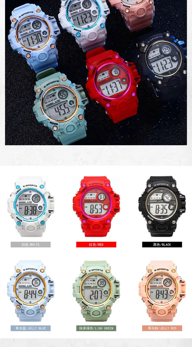 UTHAI CE133 Children's Electronic Watch Sports Watch for Boy Girl Waterproof Alarm Clock Multifunctional Clock