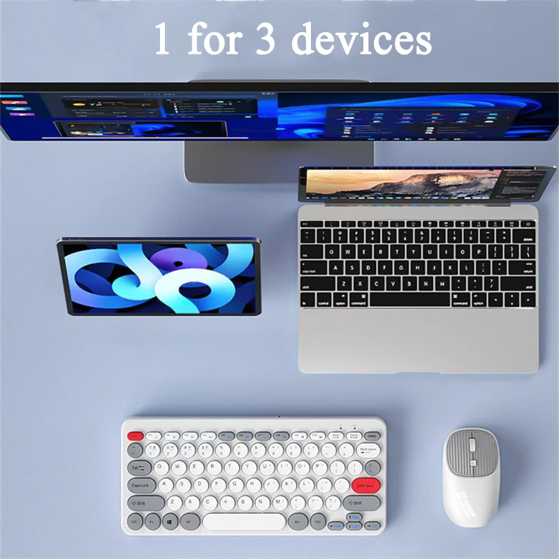 Three-mode 2.4G Wireless Bluetooth Keyboard And Mouse Combo Rechargeable BT5.0 Gaming Silent Mini Keyboard For PC Laptop iPad