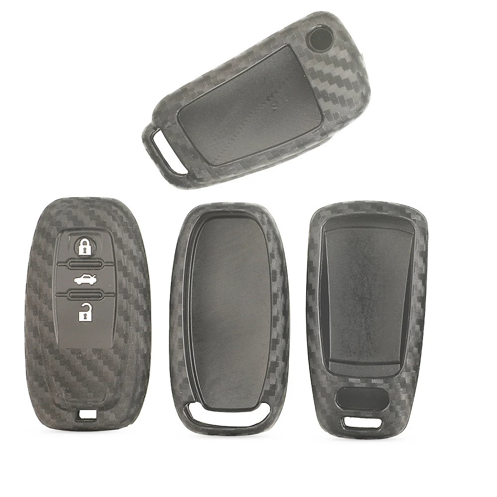 Jingyuqin 3 Tasten Carbon Faser Patten Foding Flid Schlüssel Abdeckung Fall Für Audi S Linie A1 A2 A3 TT Q3 R8 s6 S7 SQ5 RS5