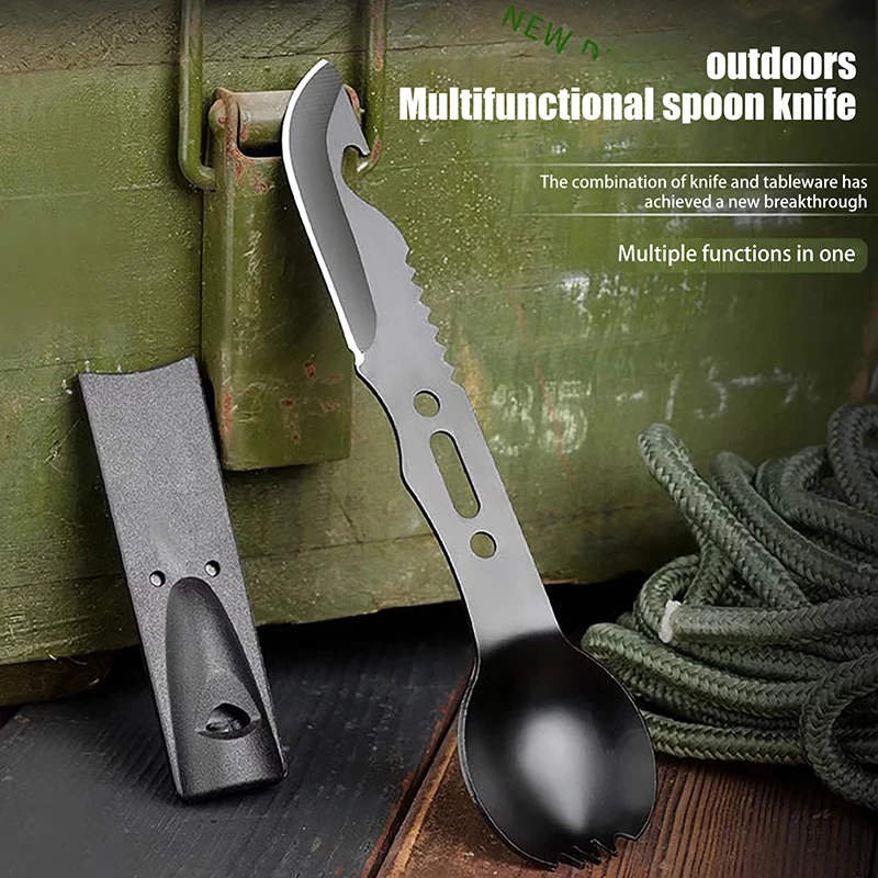 

Посуда для кемпинга, нож, вилка, ложка, портативное многофункциональное оборудование для пикника и кемпинга