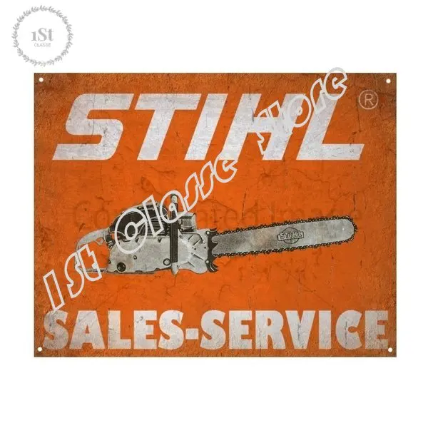 Stihl Chainsaw Garage Workshop Vintage Retro Tin Sign Metal Sign Metal Poster Metal Decor Wall Sign Wall Poster Wall Decor