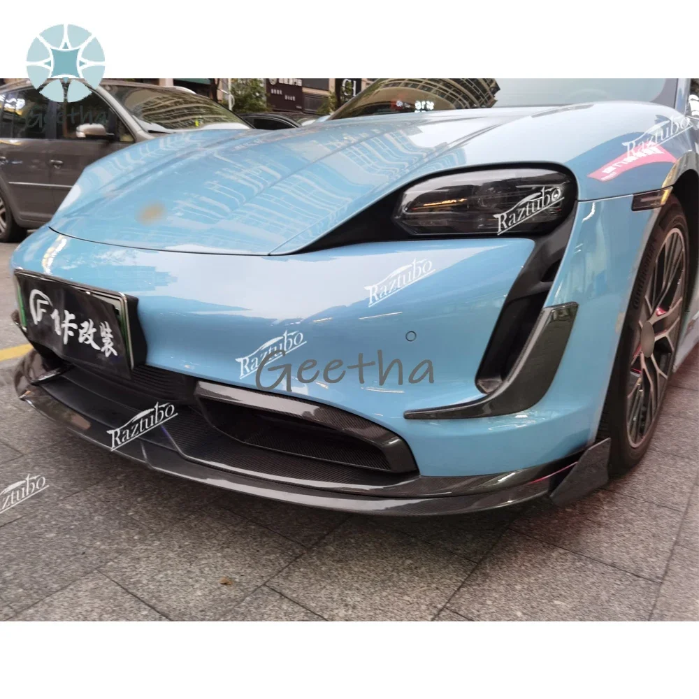 

For Car Spare Parts Dry Carbon Fiber Front Lip Forged Body Kit for 2019-2020 Porsche Taycan Turbo