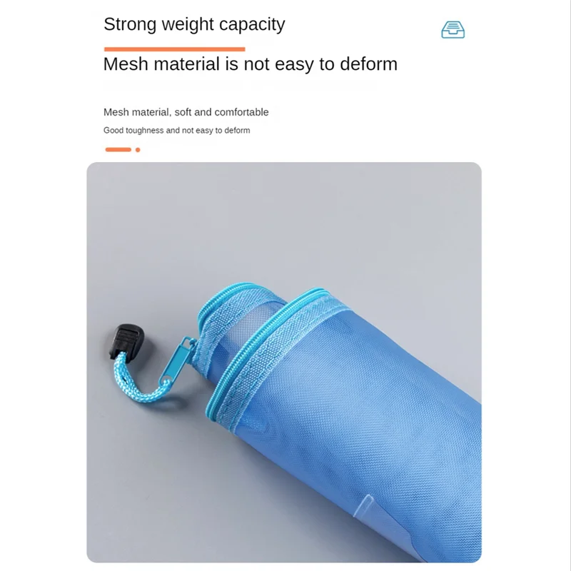 AED7-5Pcs Mesh Zipper Pouch Clear Document Bag Book File Folders Stationery Pencil Case Storage Bags 5 Colors