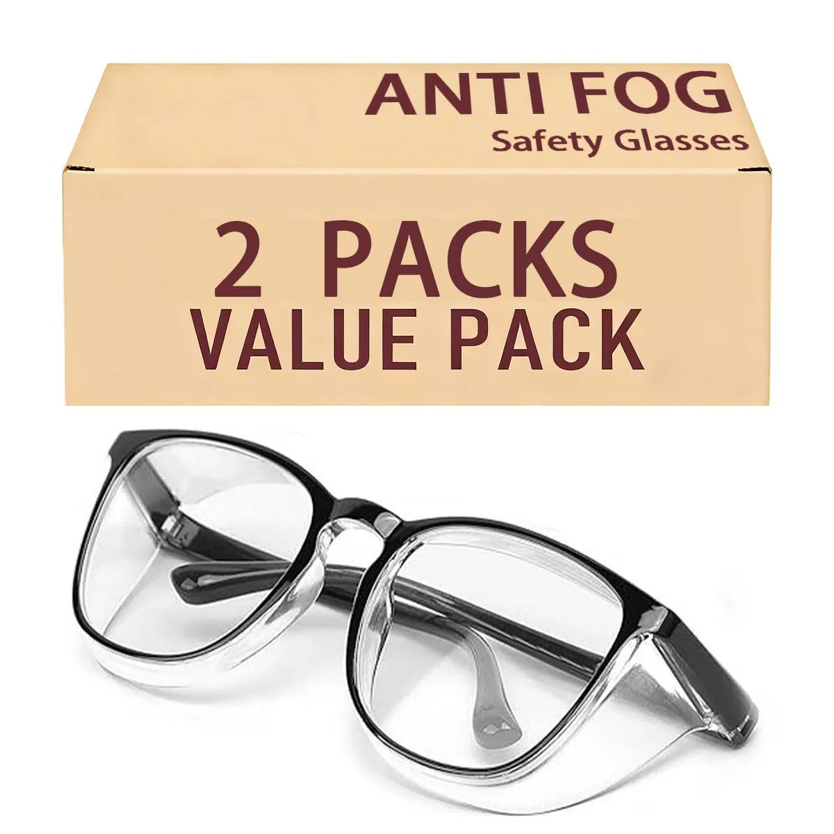 Blue-Light & UV Blocking Polycarbonate Safety Glasses Z87.1 Certified Scratch & Shatter-Proof with Top & Side Shield Model HM9