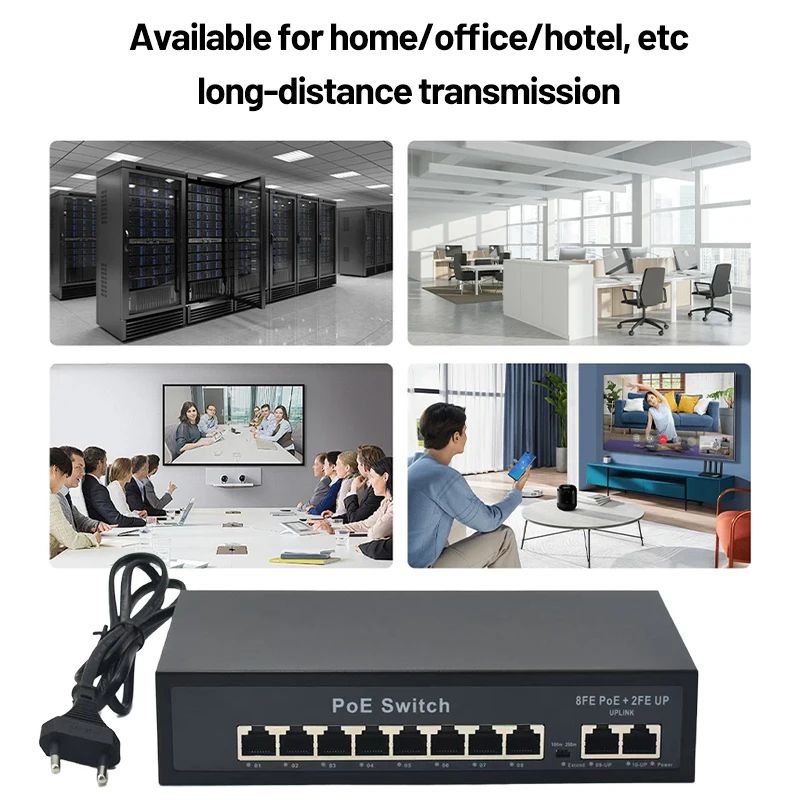 Kaysus 48V POE Switch 100Mbps Switch Ethernet With 8 Port Wifi Smart IP Switch RJ45 Injector Switcher for IP Camera CCTV