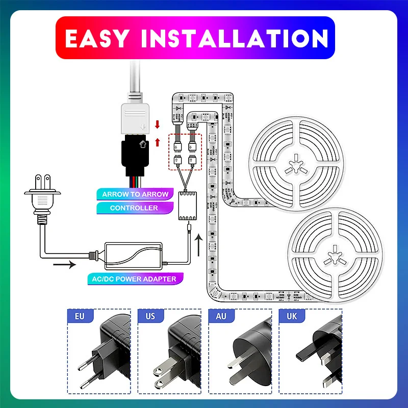 LED Strip Light Bluetooth Control 5050 RGB Led Lights Flexible Ribbon Luces Led 5M-30M 24V For Indoors TV Back Room Decoration