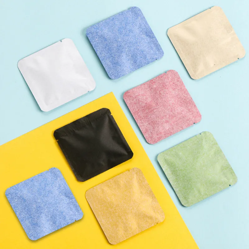 500PCS Open Top Silk Tissue Paper Foil Packaging Bag Heat Sealing Ground Coffee Tea Spice Cereals Nuts Chocolate Storage Pouches view 2