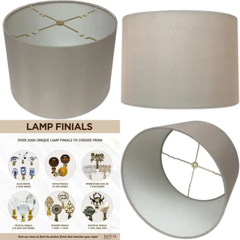 

Shallow Drum Hardback Lamp Shade, 11x12x8.5, Gray, Shallow Drum Shade with Gray Finish for Home Lighting