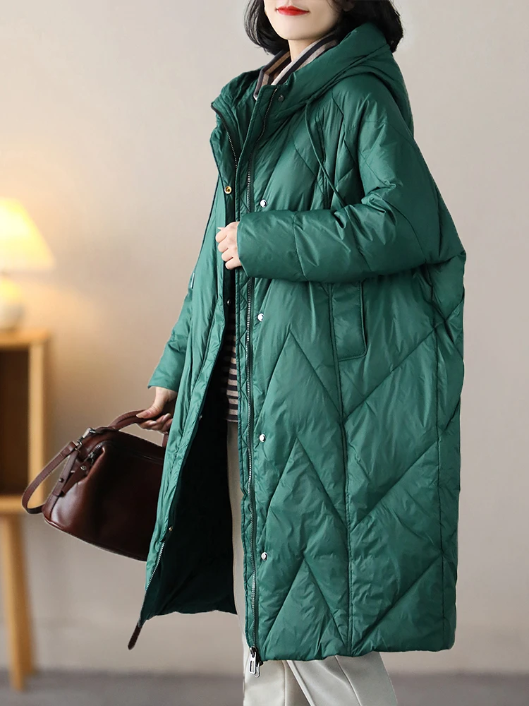 Winter Jackets Woman 2024 Large Size Thickened Long Down Coats 90% White Duck Down Warm Hooded Casual Loose Outwear Female
