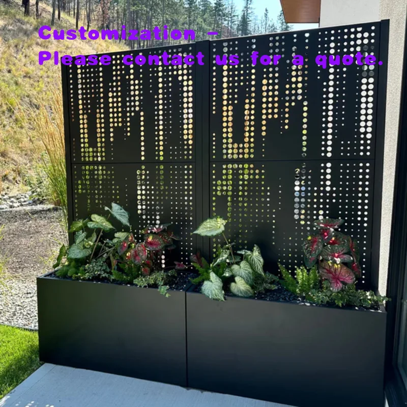 custom.Outdoor Stainless Steel Flower Box Wrought Iron Flower Box Outdoor Partition Rectangular Flowerpot