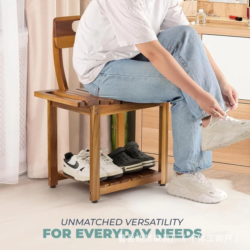 

Bathroom Chairs 23.4'' Shower Chair with Backrest Bath Chair for Inside Shower or Tub Supports Up to 450 lbs Heavy Duty Design