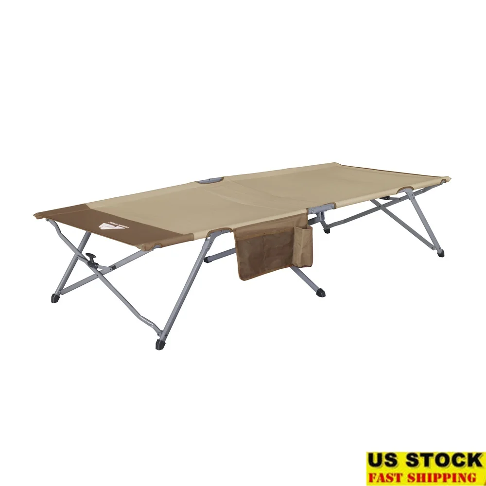 

Oversized Portable Cot Easy Setup Locking Frame Stability Supports 300lbs Foldable Polyester Fabric Camping Outdoor Use